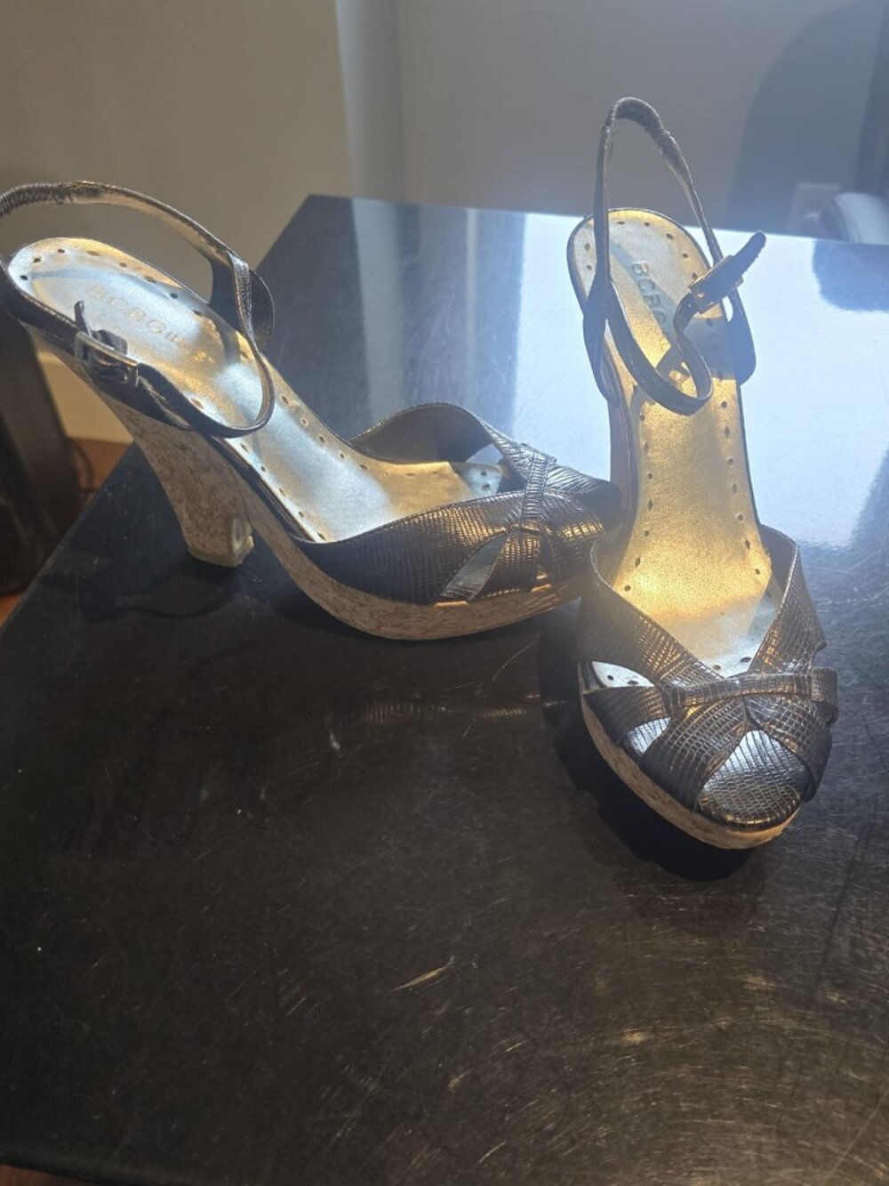 BCBG Girls cork wedges
